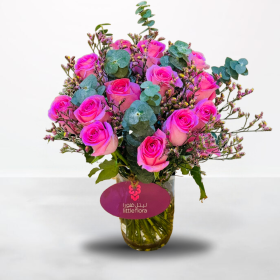 Simple joy, pink, rose, roses, saudi, ksa, delivery, online, sameday, same-day, flowers, flora, flow, floral, florist, saudi-florist, online-flowers-ksa, flowers-online, riyadh, silver-leaves, for-her, grad, graduation, birthday, best-wishes, congrats, co